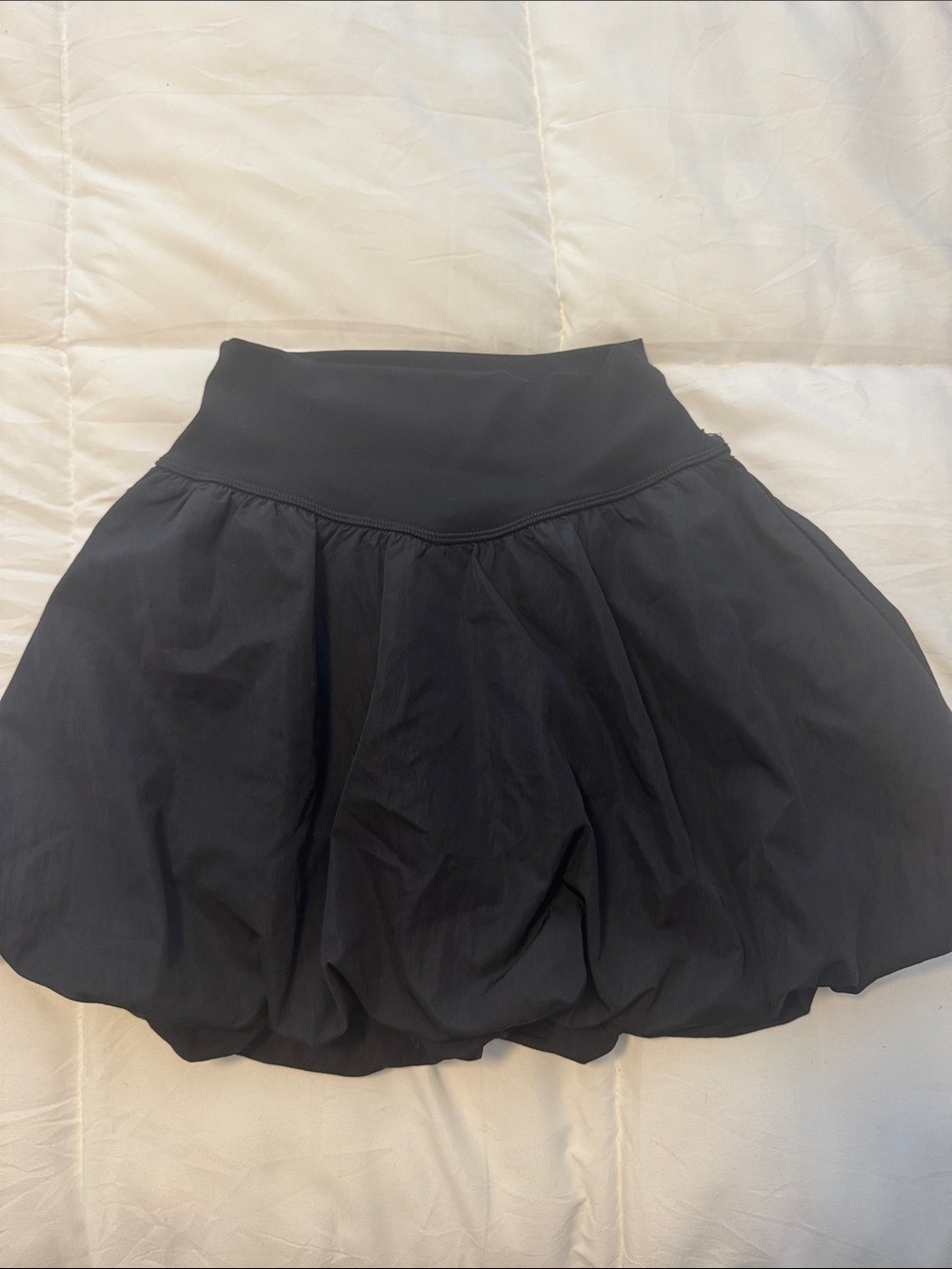 aerie Black Bubble Hem Skirt with High Waistband